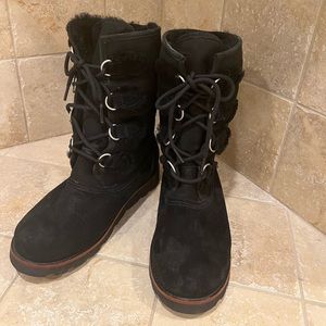 UGG Lace-Up Fur Boots